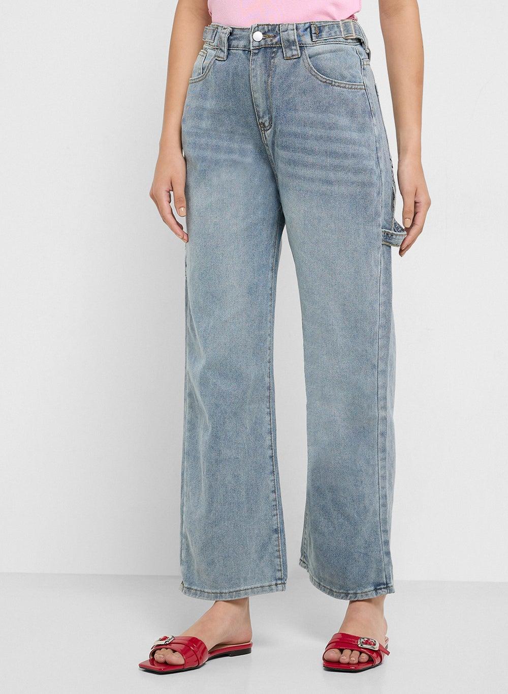 High Rise Straight Fit Jeans - Image 1