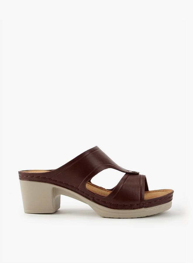 Flora Bella Solid Slip-On Block Heel Sandals - Image 1