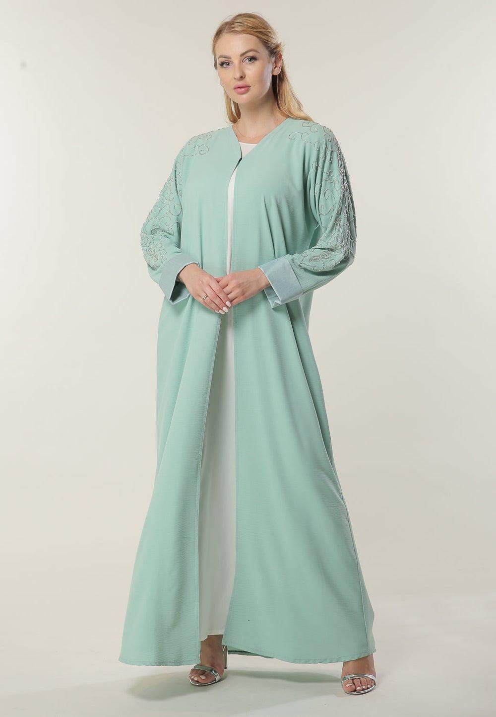 Embroidered Open Abaya - Image 1
