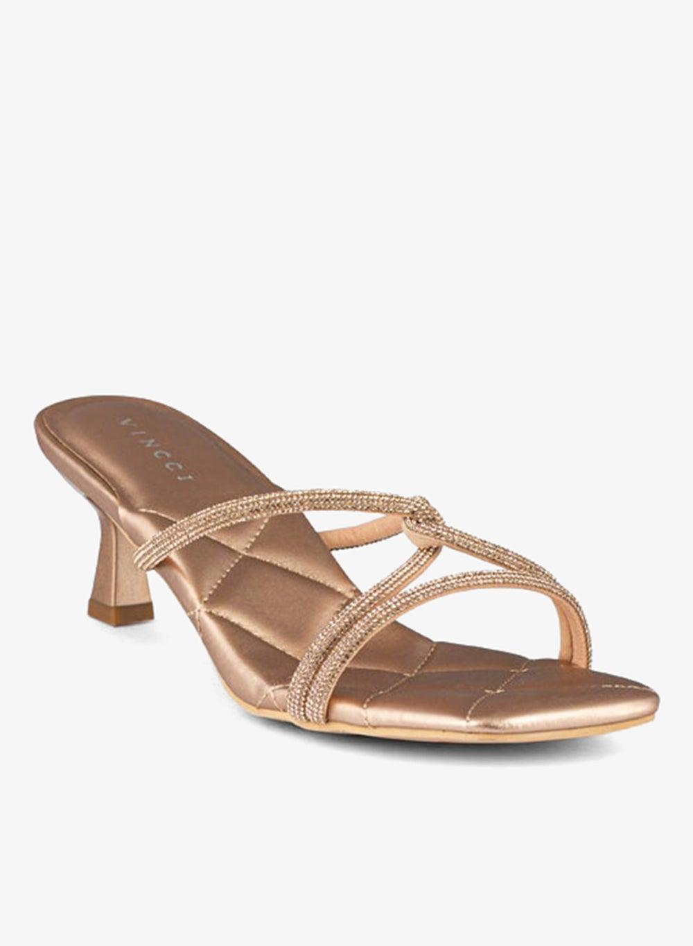 Women Multi Strap Mid Heel Sandals - Image 1