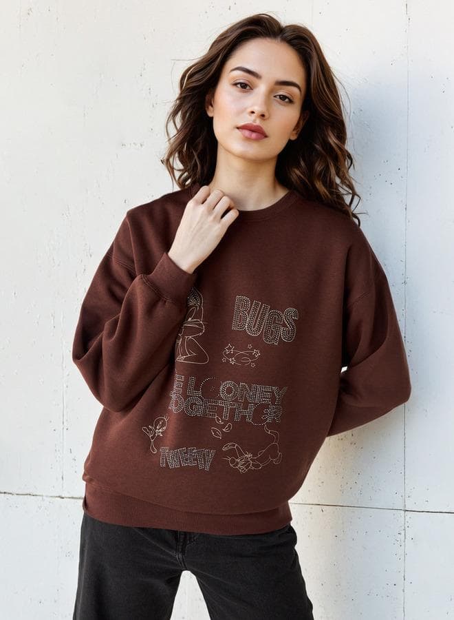 Bugs Bunny Embellished Women’s Sweatshirt - Image 1