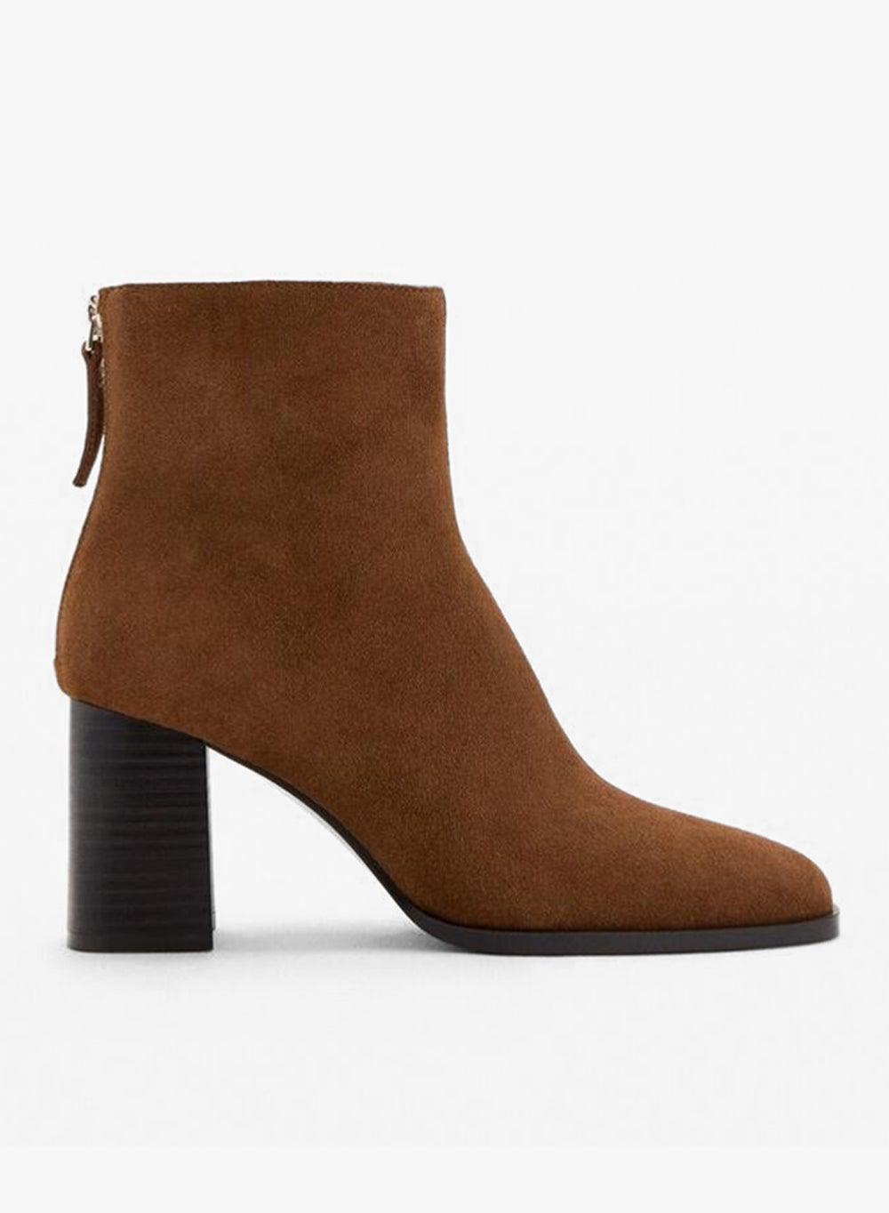 Suede Block-Heel Ankle Boots - Image 1