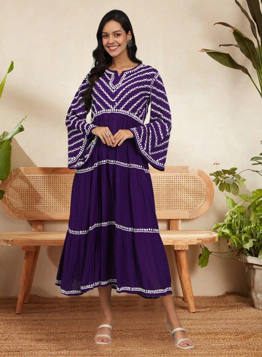 Hand Embroidered Chikankari Modal Jalabiya AL4015 - Image 1