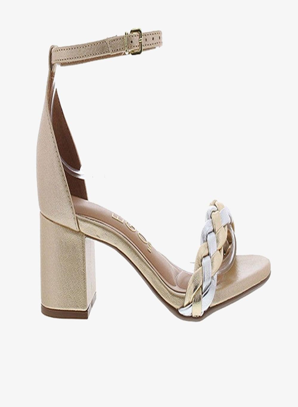 Mid Heel Sling Back Sandals with Ankle Strap - Image 1