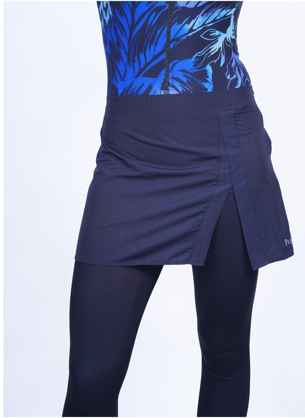 Navy High Waisted Tennis Swim Skirt - Image 1