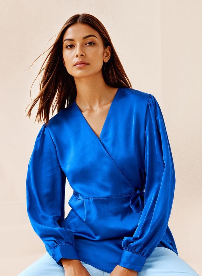 Iconic Relaxed Fit V-Neck Wrap Shirt - Image 1