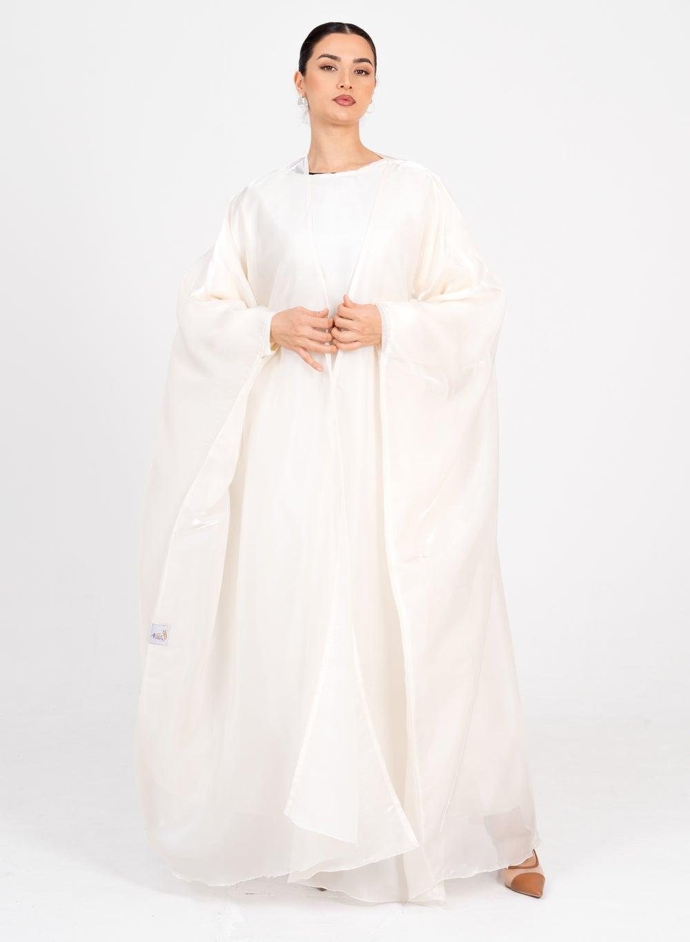 Off White Bisht Abaya Set - Image 1