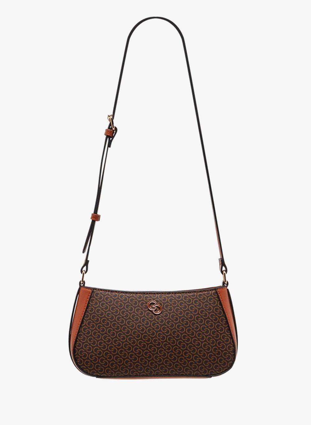 Monogram Crossbody Bag with Adjustable Strap and Zip Closure - Image 1