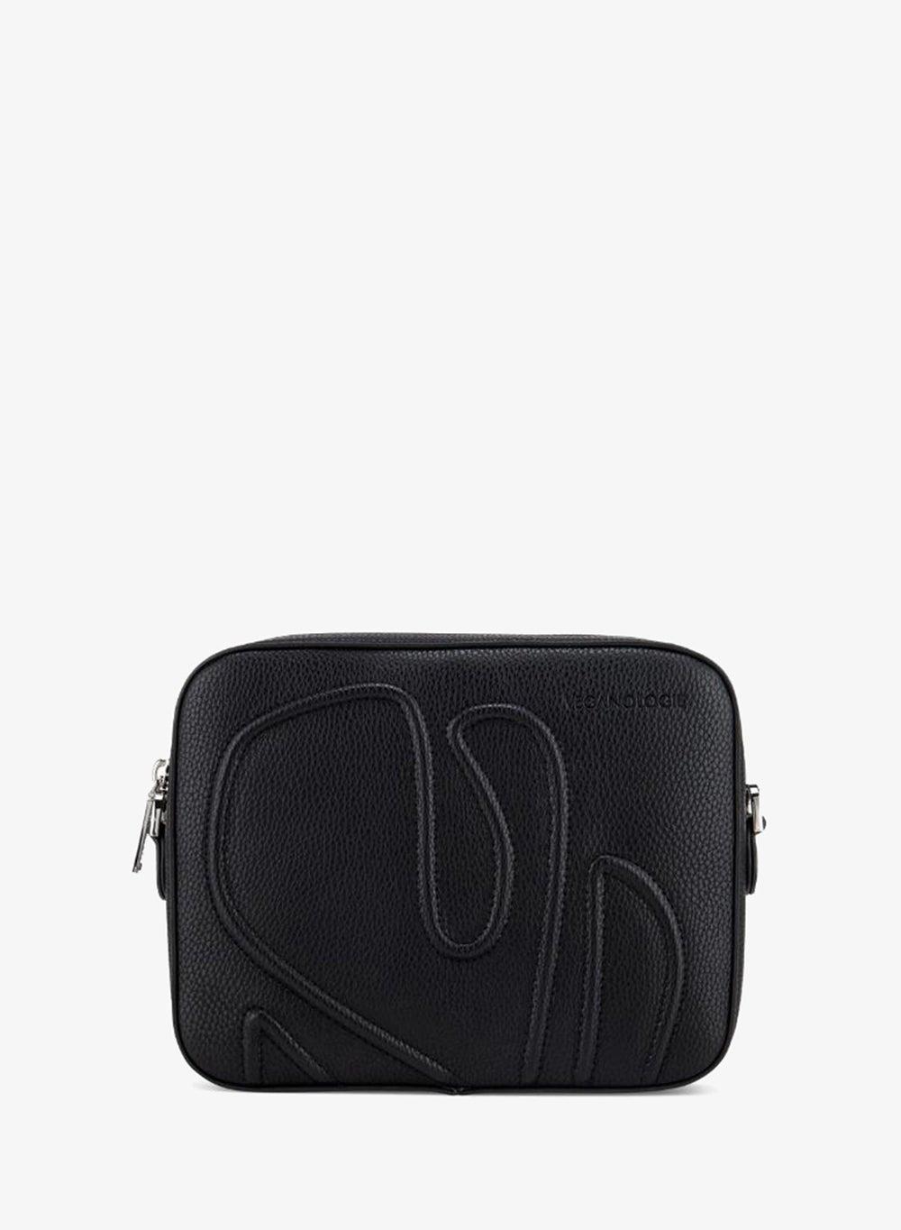 Maze Black Crossbody Bag with Silver Hardware - Image 1