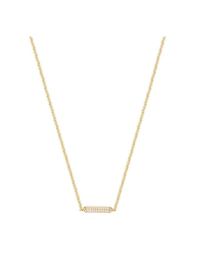 Bianca Gold Necklace with White Cubic Zirconia - Image 1