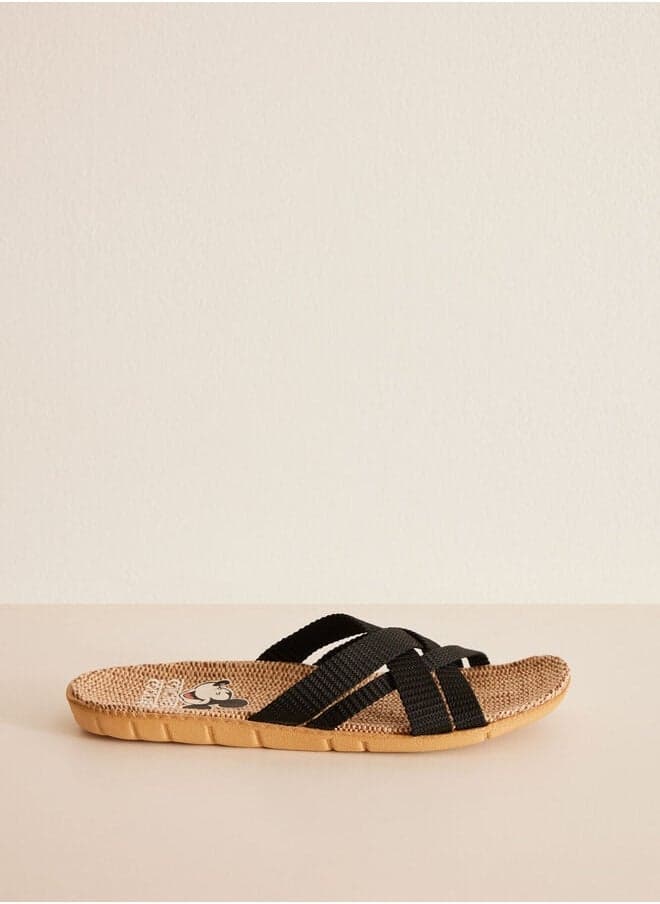Black Mickey Strappy Sandals - Image 1