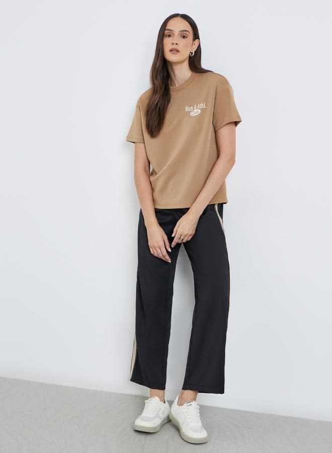 Mid Rise Straight Fit Ankle Length Black Pants - Image 1