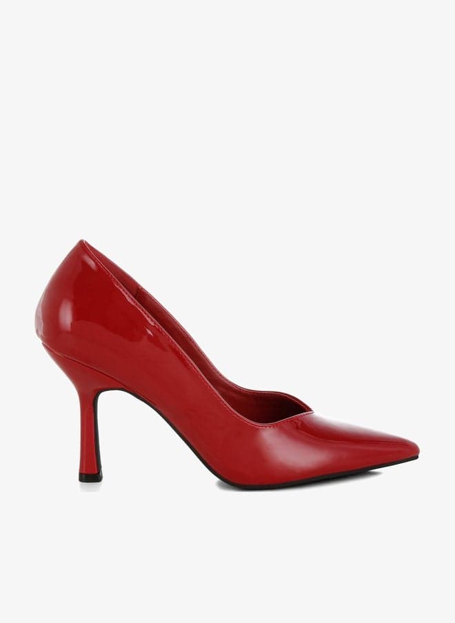 Red Point Toe Stiletto Heeled Pumps - Image 1