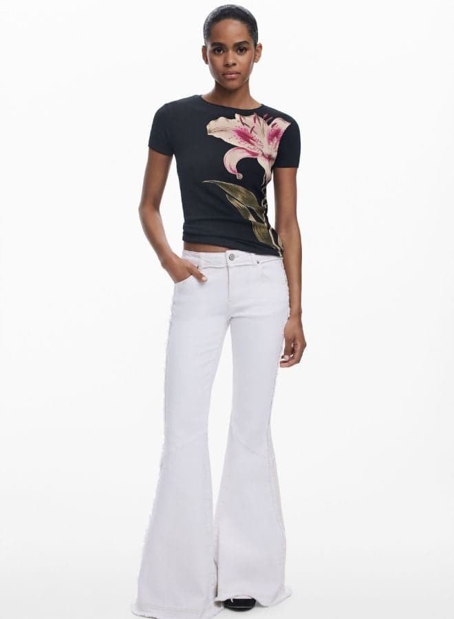 Flared Embroidered Jeans for Women - Image 1
