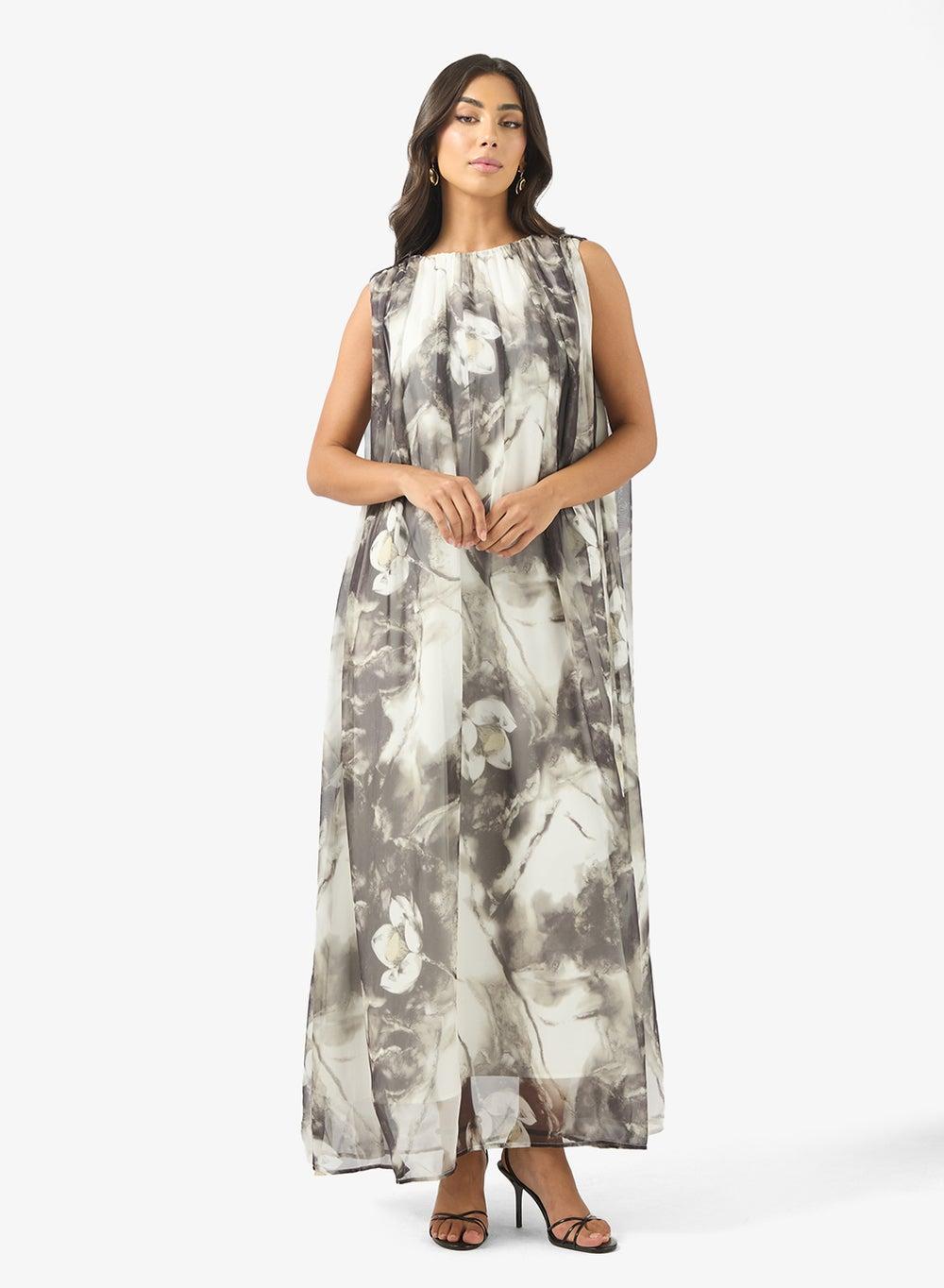 Printed Sleeveless Maxi Dress - Image 1
