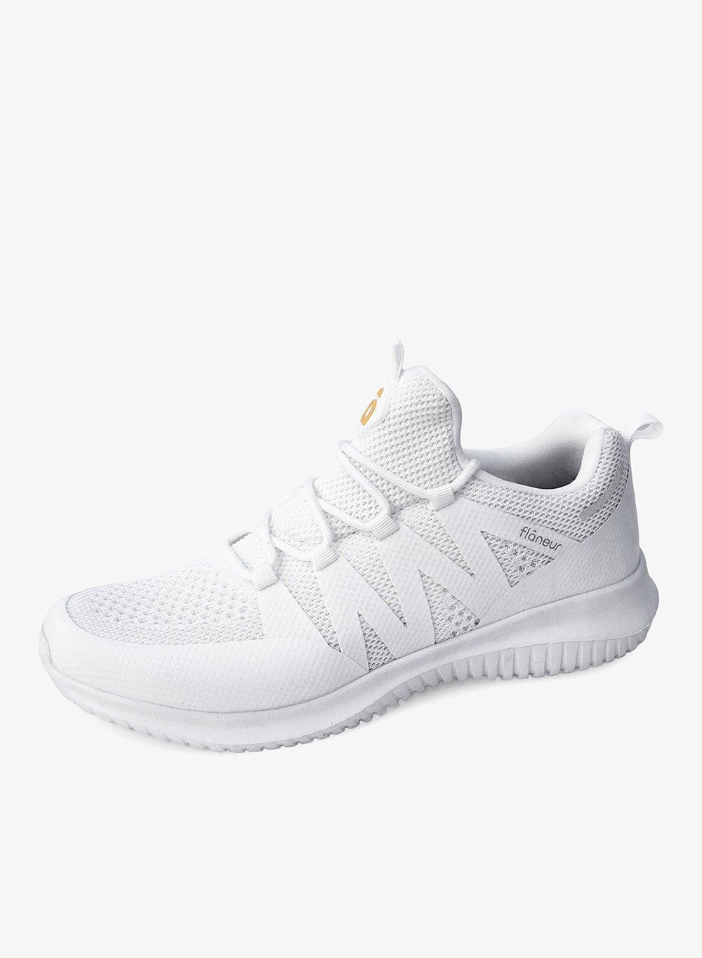 Women’s White Low Top Slip-On Sneakers with Elastic Laces - Image 1
