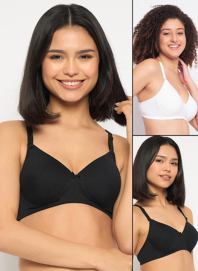 Clovia Set of 2 Padded Non-Wired Full Coverage T-Shirt Bras - Image 1