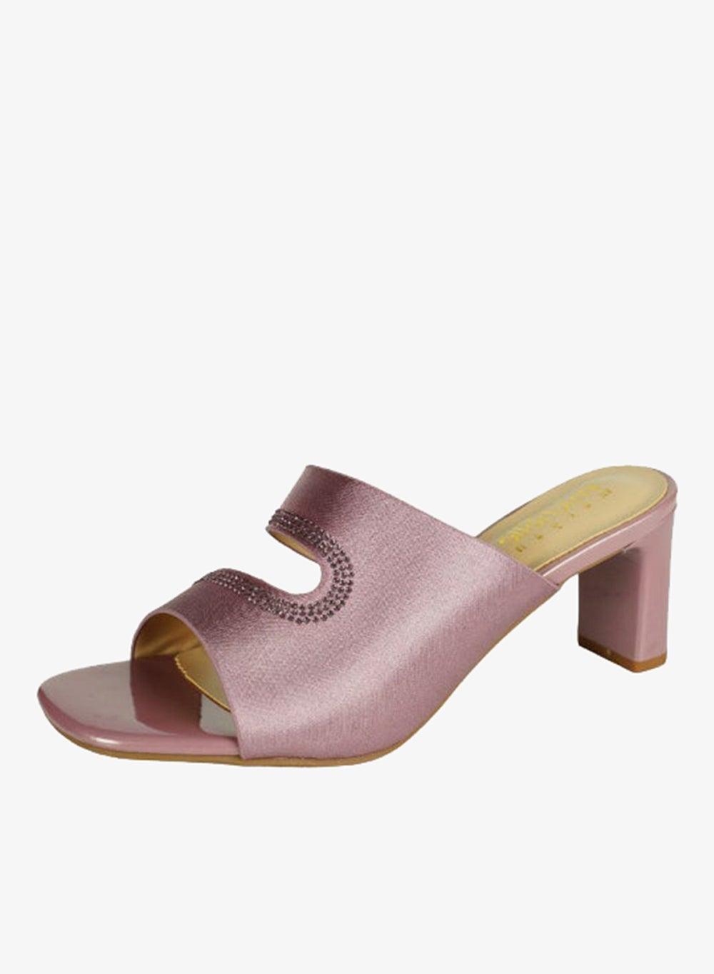 092-2678 Michelle Morgan Purple Block Heel Mule Sandals - Image 1