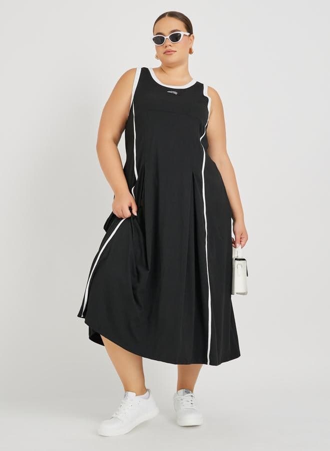 A-Line Panel Midi Dress - Image 1