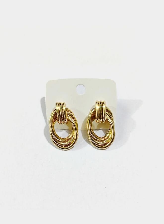 Styli Interlock Oval Stud Earrings - Image 1