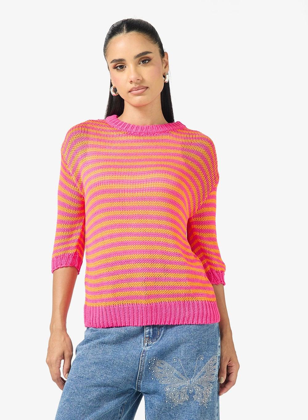 Multi Stripe Oversize Sweater - Image 1