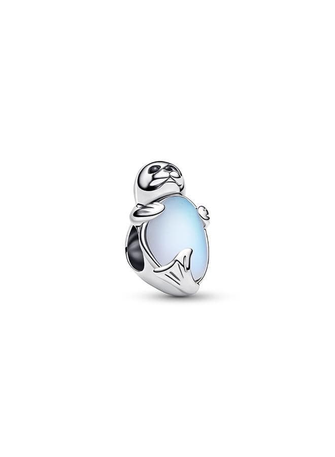Seal Charm with Moonstone Iridescent Glass - Image 1
