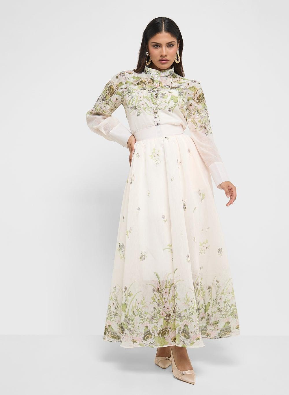 Print Shirt & Skirt Set for Women - Image 1