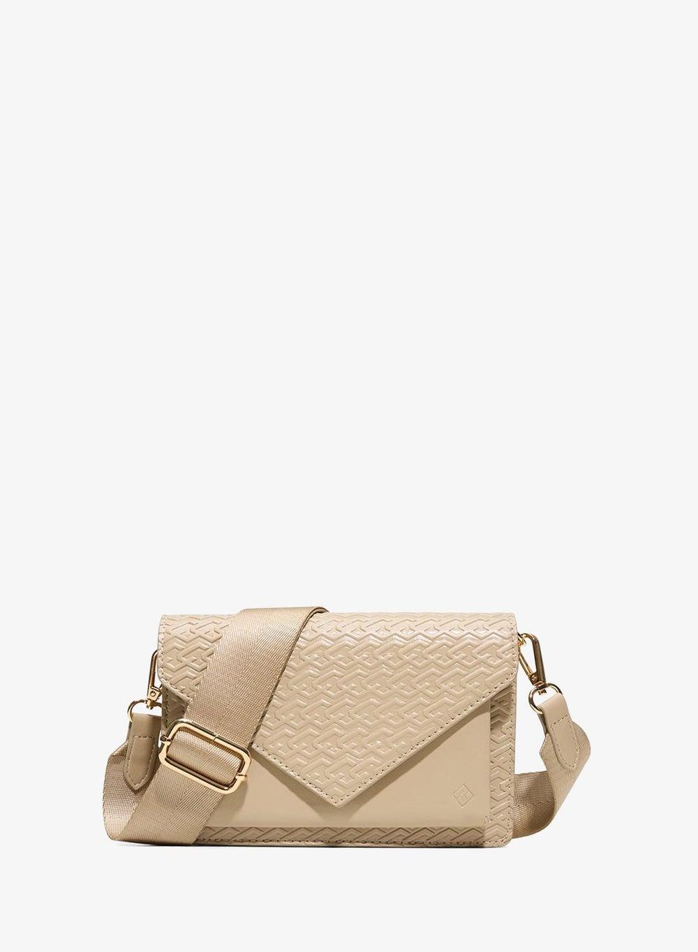 Larissaa Classic Beige Crossbody Bag with Detachable Strap - Image 1