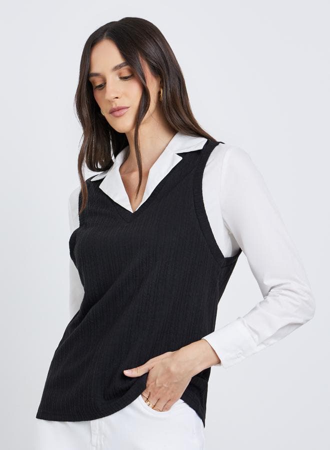 Styli Women Knitted Layering Shirt - Image 1