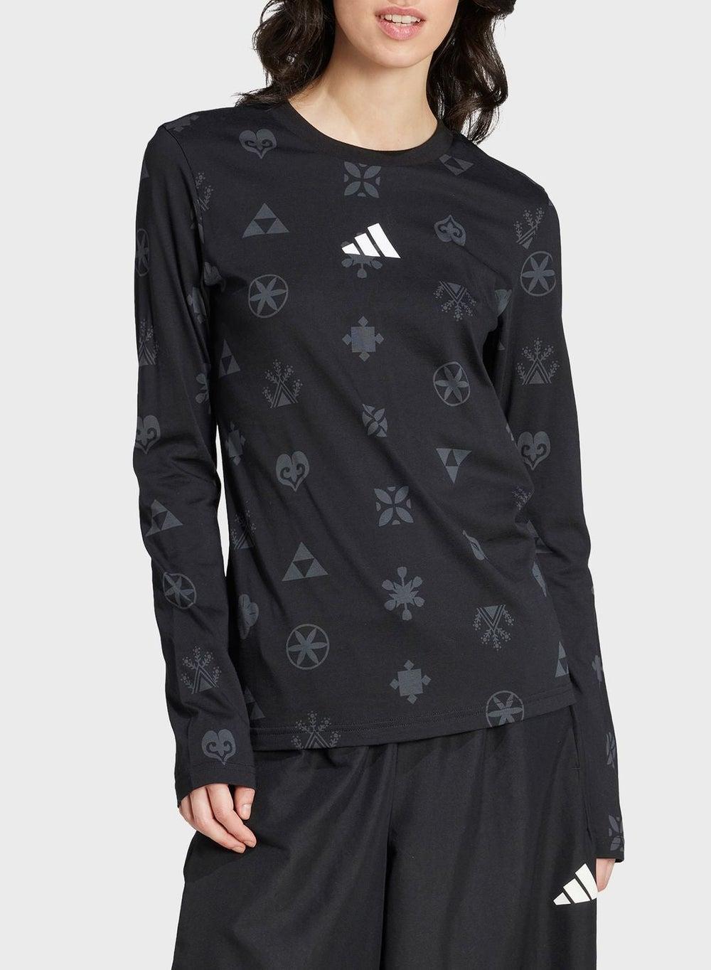 W Ksa Black Long Sleeve Training Tee for Women - Image 1