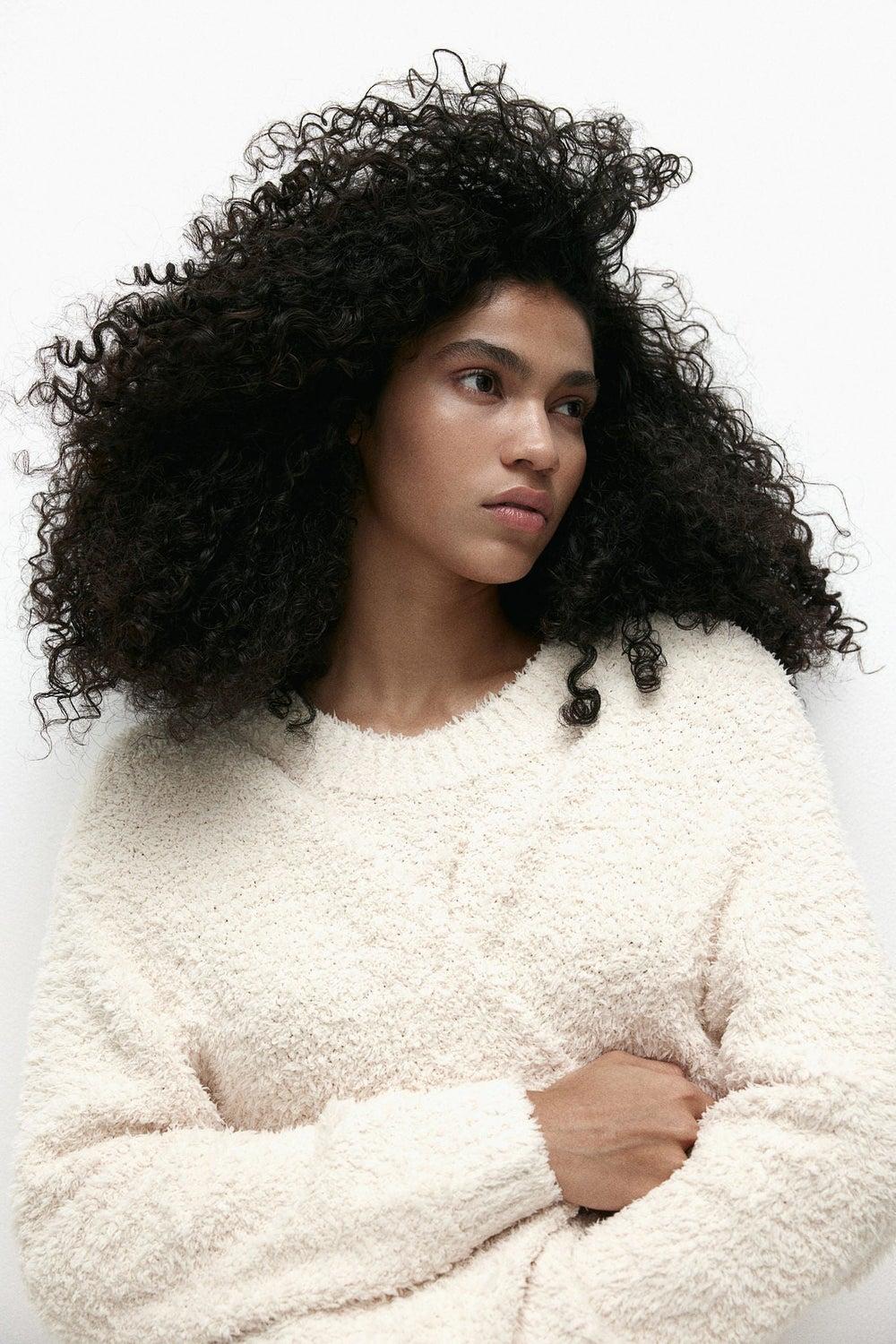Loose-Fit Soft Knit V-Neck Cardigan - Image 1