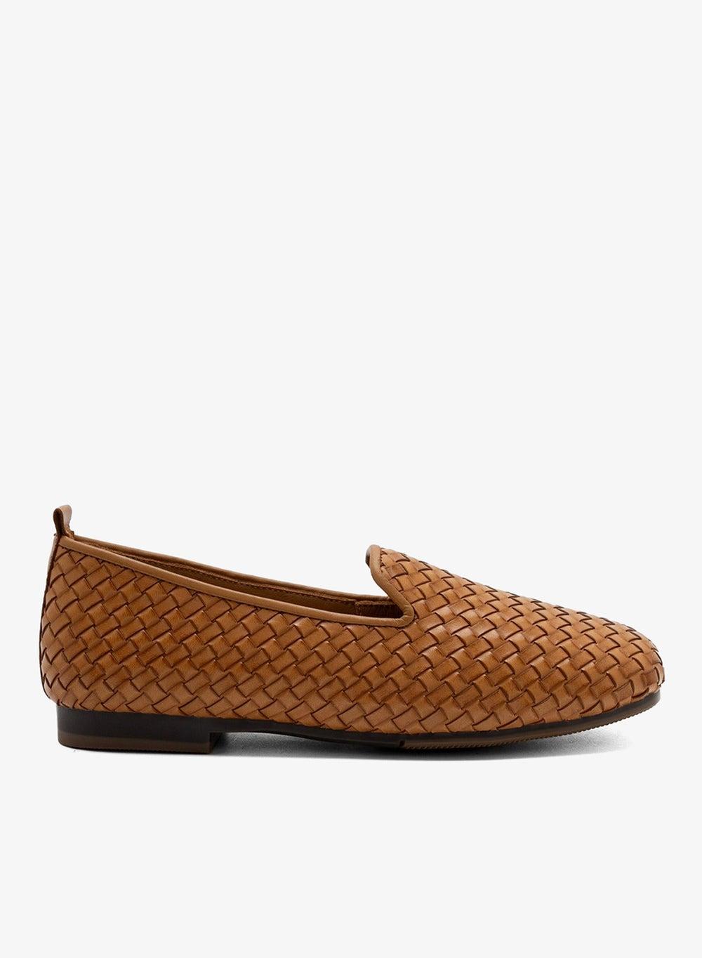 Sirena LRLWS30946 Camel Leather Square-Toe Loafers - Image 1
