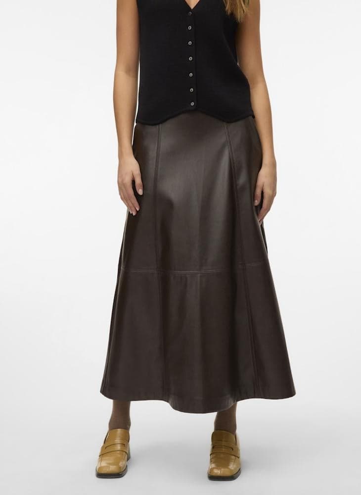 Vmolive High Waist Coated Ankle Skirt - Image 1