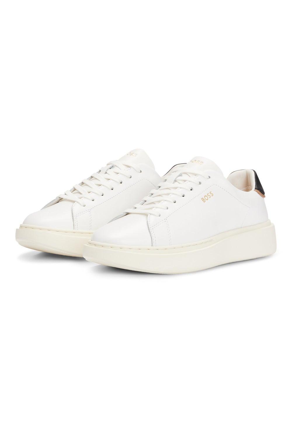 Leather Lace-Up Sneakers with Logo Details - Image 1