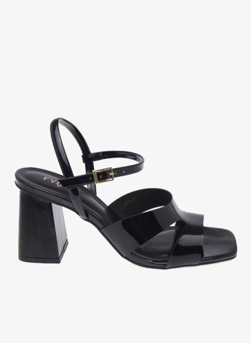 Contemporary Black Box Heel BCM 171 Sandals - Image 1