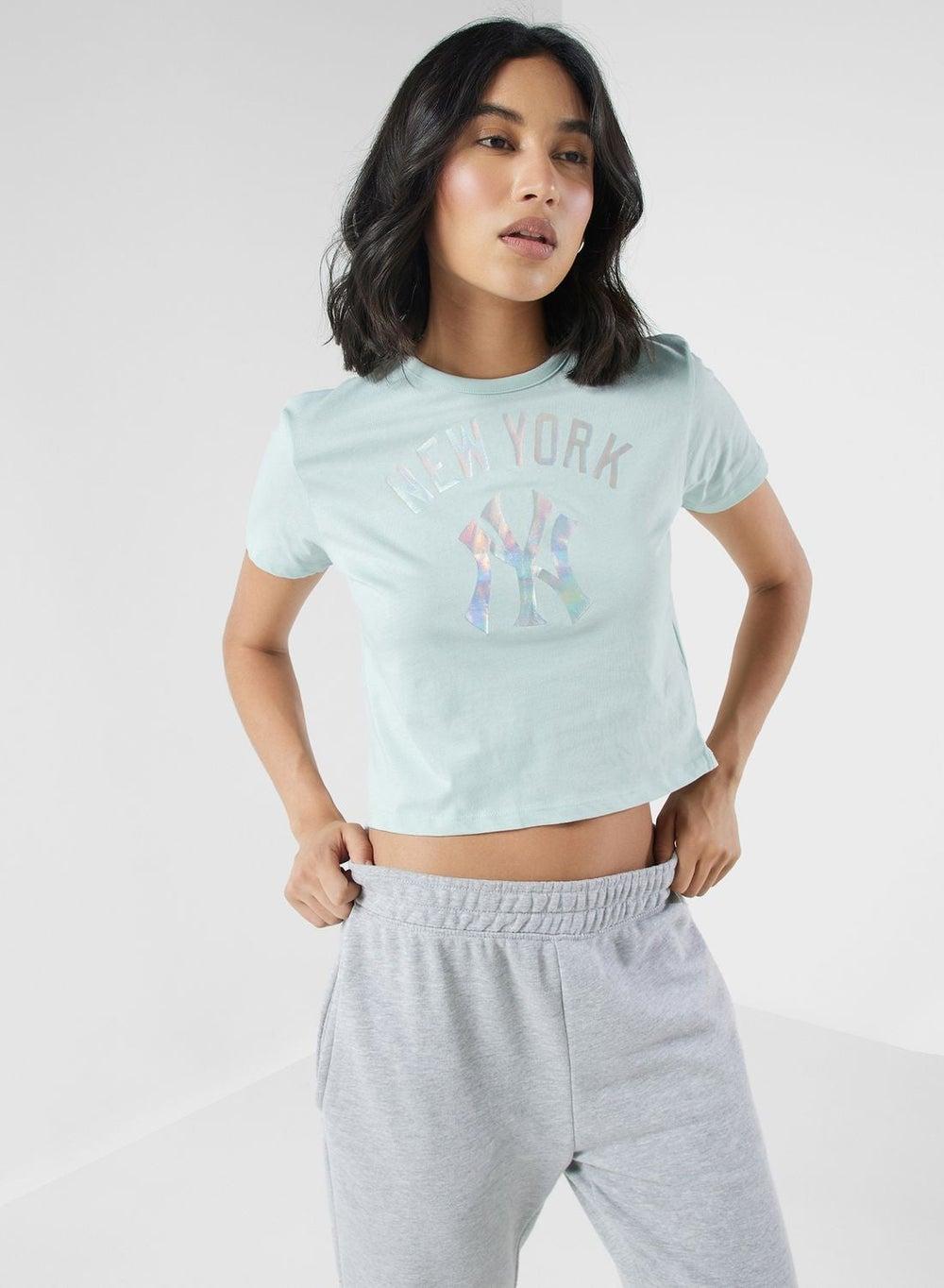 Y2K New York Yankees Cropped Graphic T-Shirt - Image 1