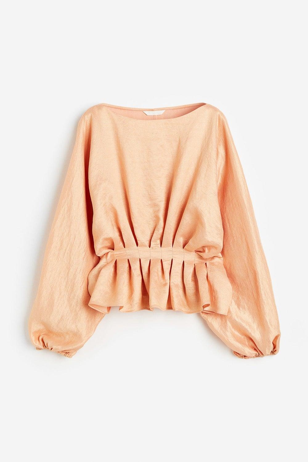 Puff Sleeve Tiered Peplum Top - Image 1