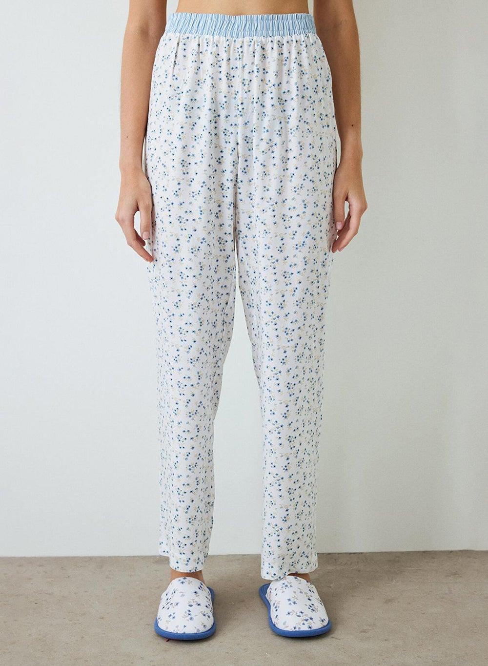 Penti Lilah Floral Optical White Pyjama Bottoms - Image 1