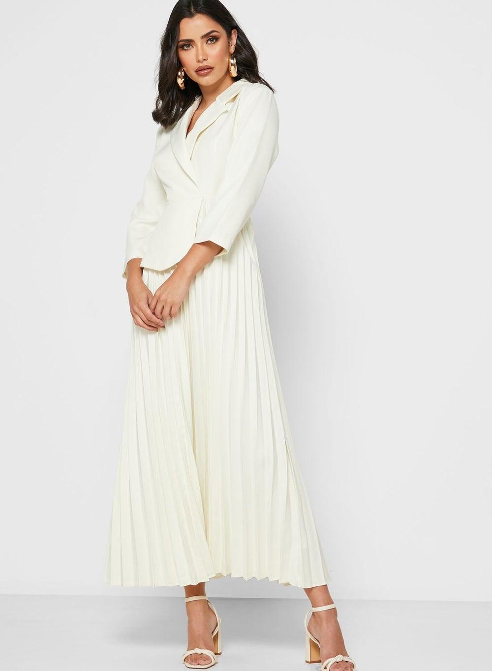 Pleated Blazer Maxi Dress - Image 1