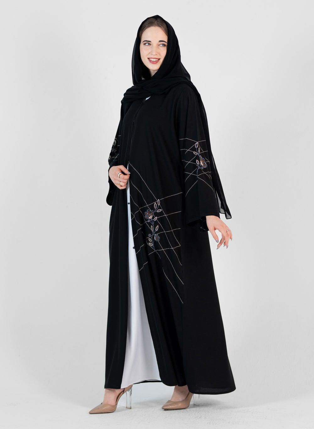 Embroidery Abaya with Wide Sleeves - Image 1