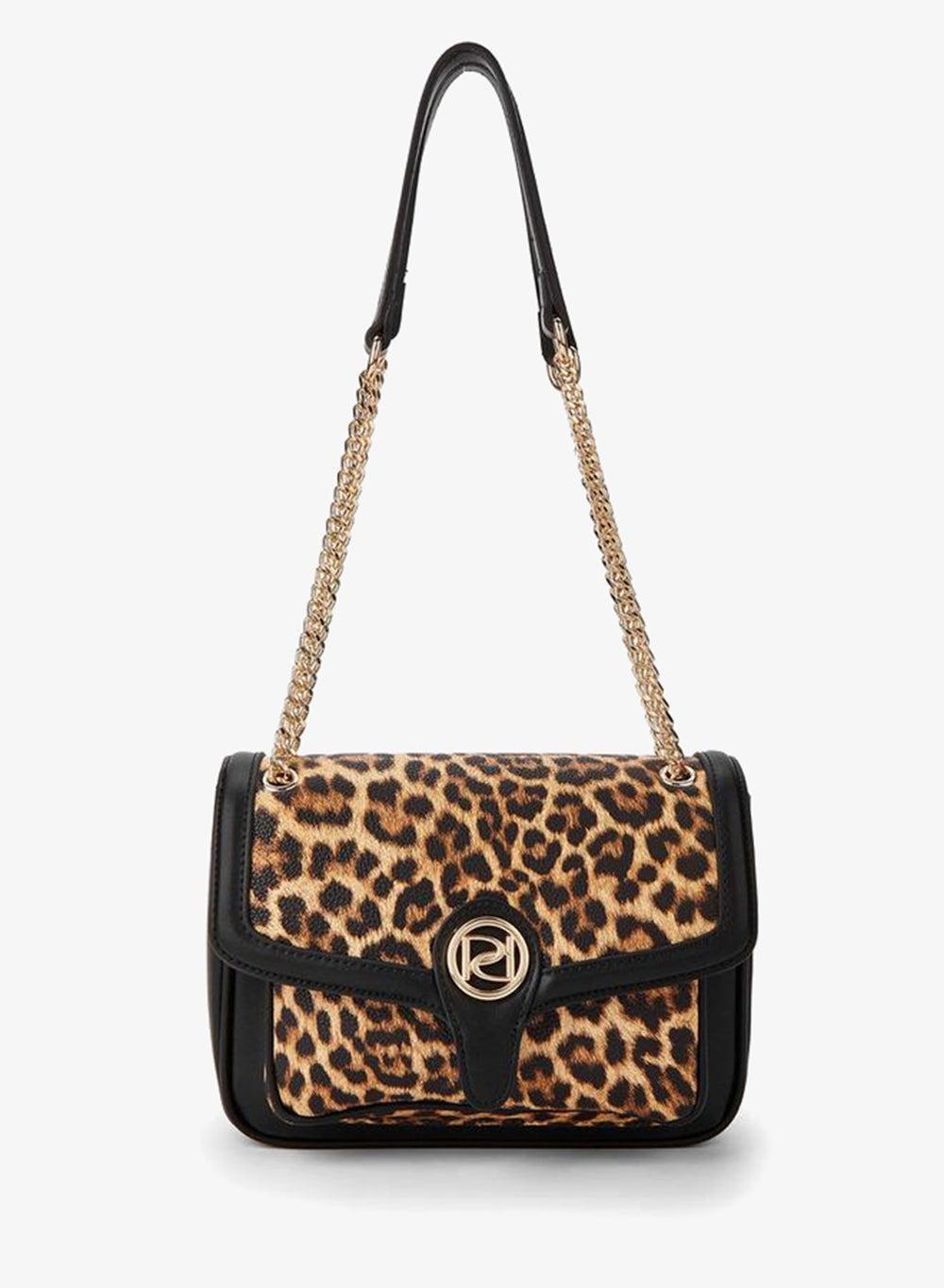 Animal Print Crossbody Bag with Chain Strap - Image 1