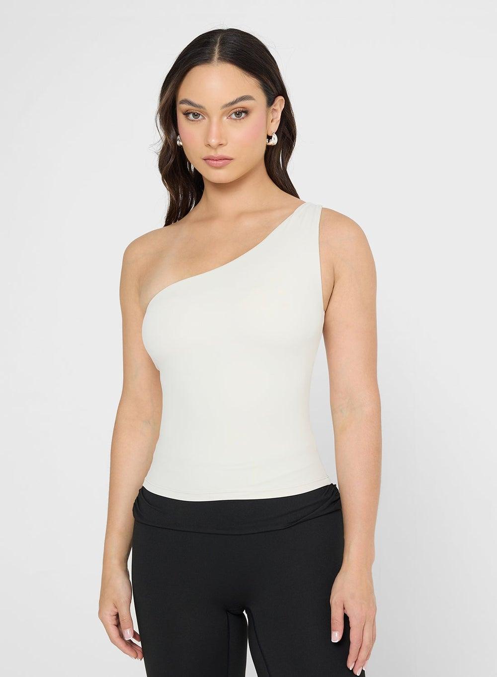 One Shoulder Seamless Crop Top - Image 1