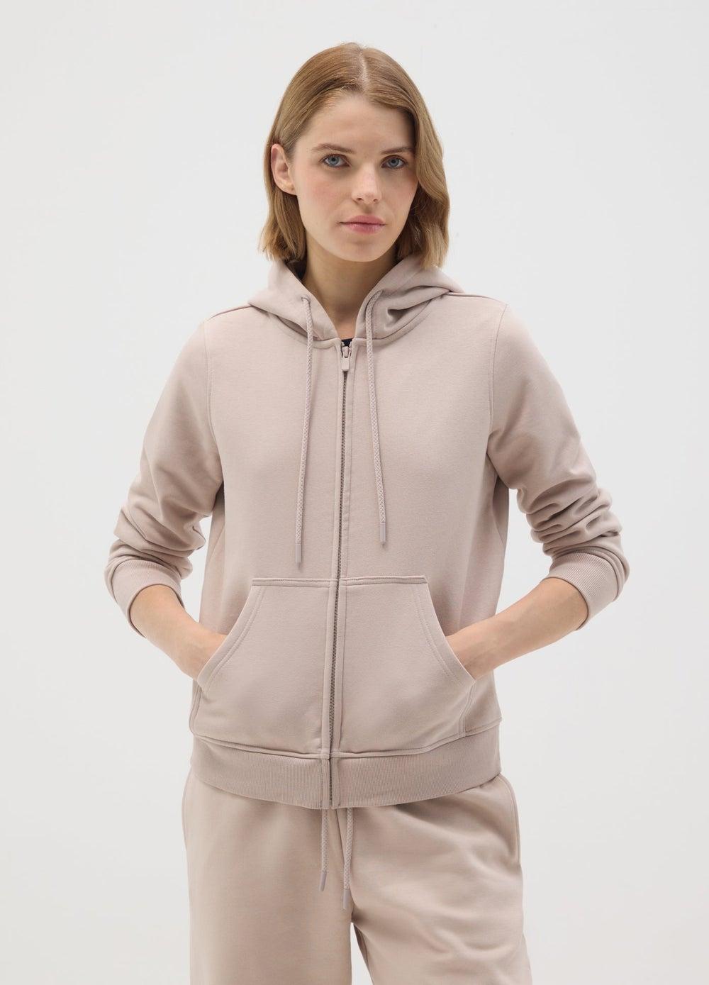 Beige Regular Fit Cotton Blend Sweatshirt - Image 1