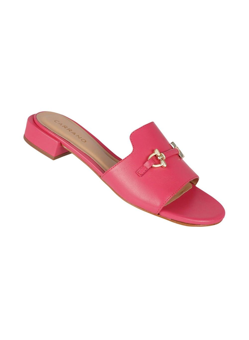 Carrano Ladies Open Mule Chain Strap Low Block Heel 355004C - Image 1