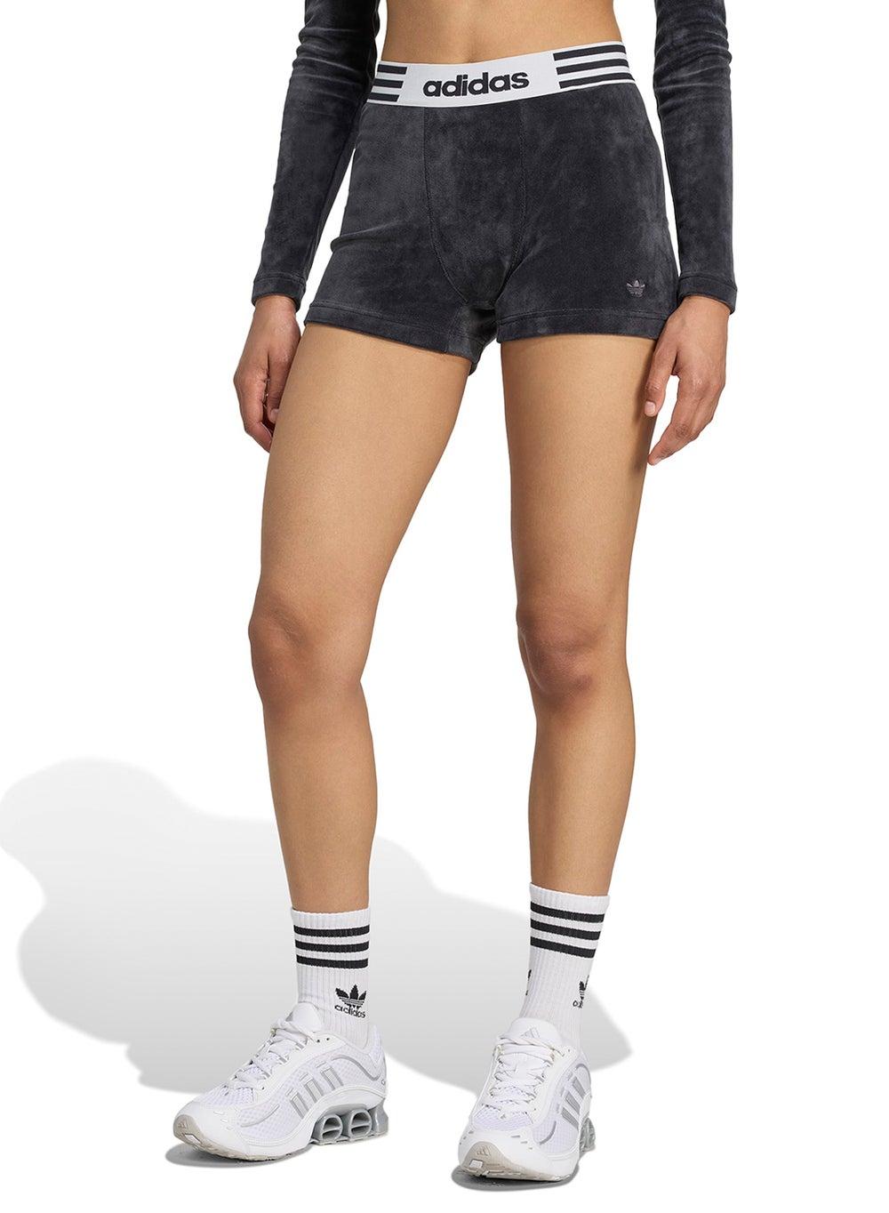 Winterized Grey Velvet Booty Shorts - Image 1