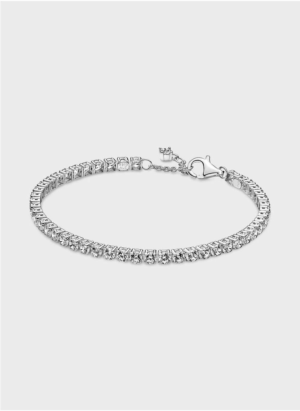 Sparkling Sterling Silver Tennis Bracelet with Clear Cubic Zirconia - Image 1