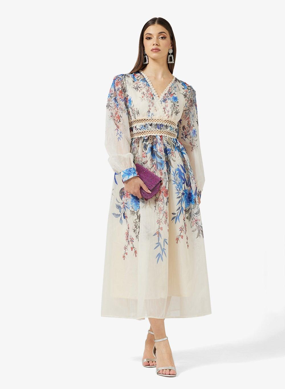 Floral Print Midi Dress for Women - Image 1