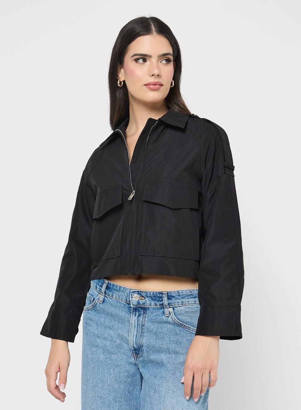 Zip-Up Utility Jacket with Pocket Details - Image 1