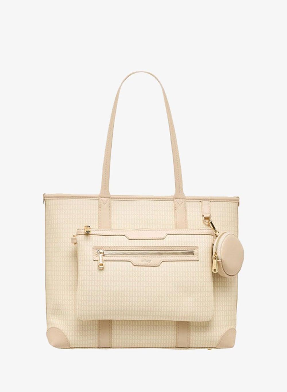 Women Monogram Print Tote Bag with Detachable Pouch - Image 1