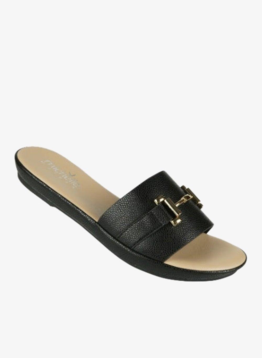 092-2477 Michelle Morgan Ladies Casual Black Slide Heels - Image 1